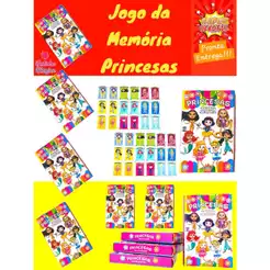 Kit 10 Jogo Da Memoria Princesas Infantil P/ Kit Festa Lembrancinha Aniversario Prenda Quermesse