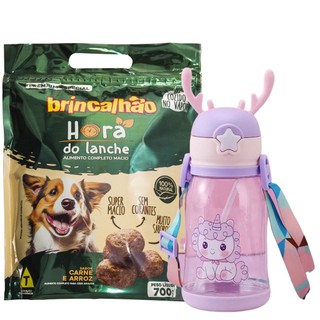Ração Super Premium Macia Natural Sem Conservantes Hora do Lanche 700g + Brinde Garrafinha