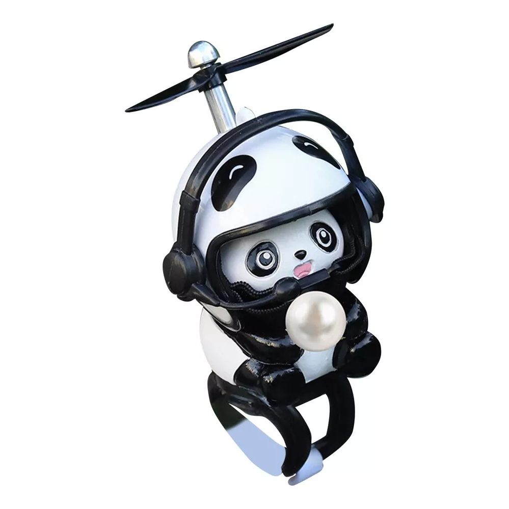 Ornamentos de painel para carros, motos, byke, panda fofo com capacetes de hélice - capacetes de hélice de panda, decoração de figura de carro