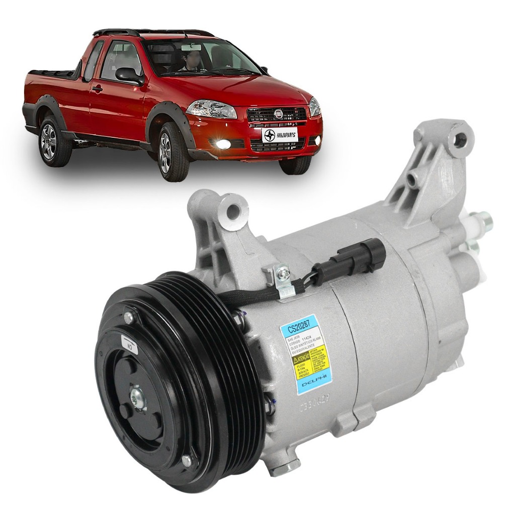 Compressor de Ar Condicionado Fiat Palio Strada Siena Bravo Doblo Delphi CS20287 6PK Original Novo