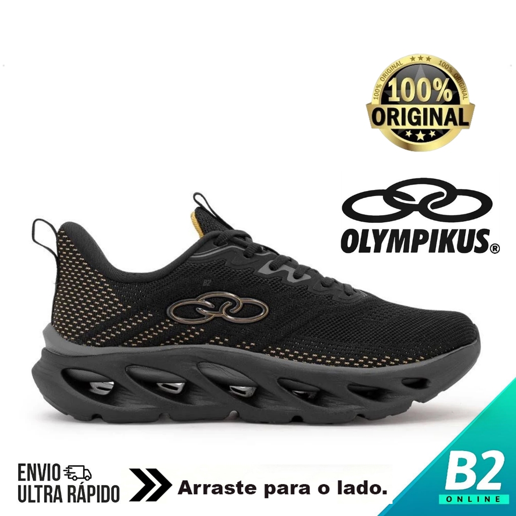 Tênis Olympikus Diffuse 5 Preto Masculino 100% Original Com Nota Fiscal e Garantia - Men Shoes