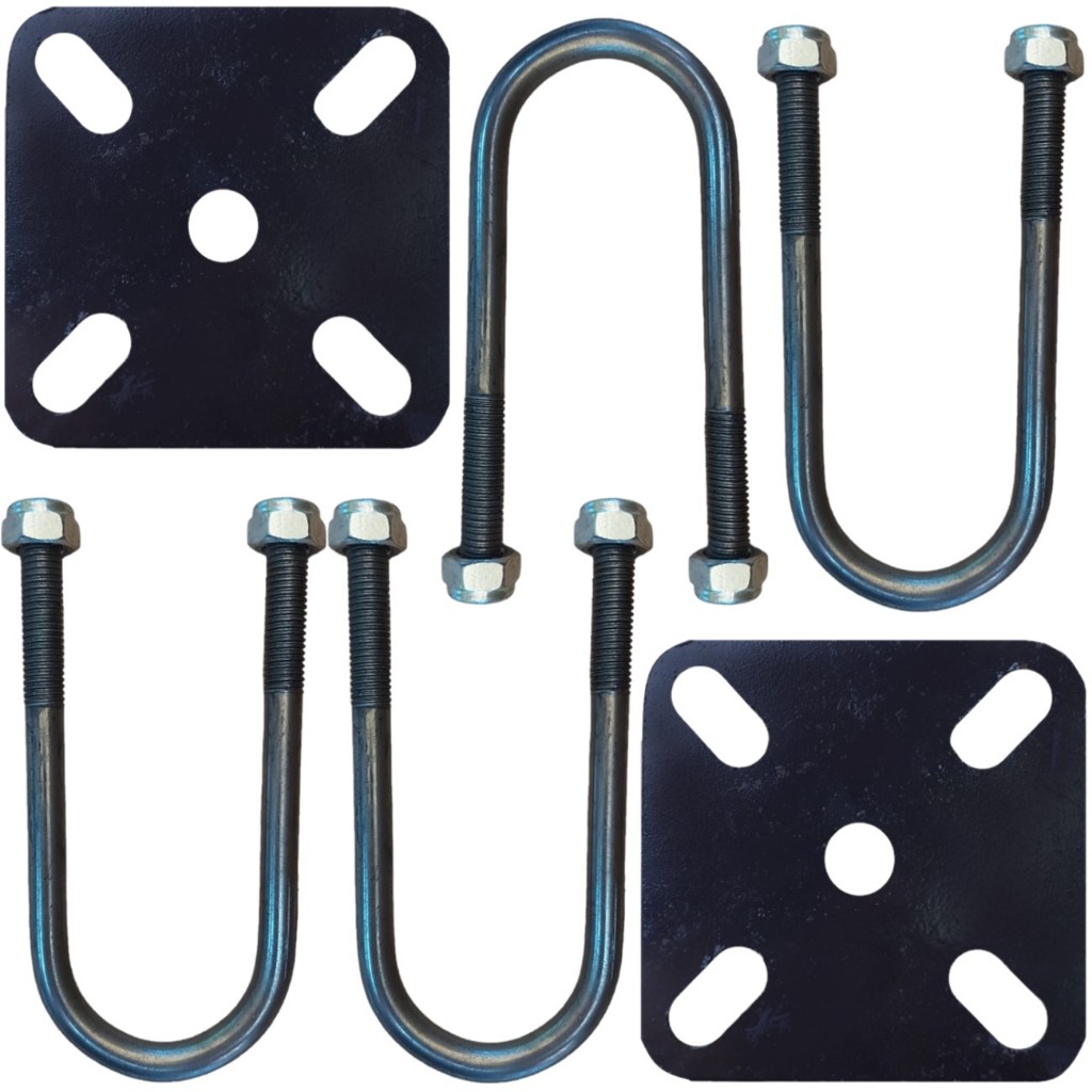 Kit Grampo U Para Feixe De Mola Carretinha Reboque 15 Cm Aço M12