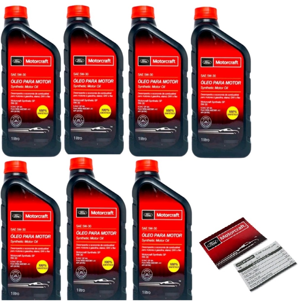 Kit 7 Litros 5w30 FORD Motorcraft 100% Sintetico Original + Etiqueta Revisão Original Ford em Oferta na Shopee