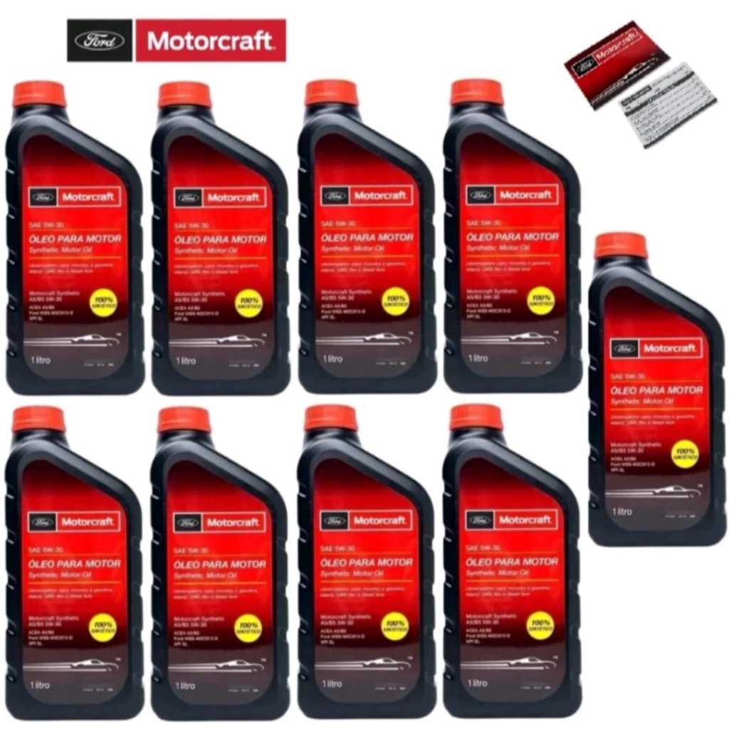 Kit 9 Litros 5w30 FORD Motorcraft 100% Sintetico Original + Etiqueta Revisão Original Ford em Oferta na Shopee