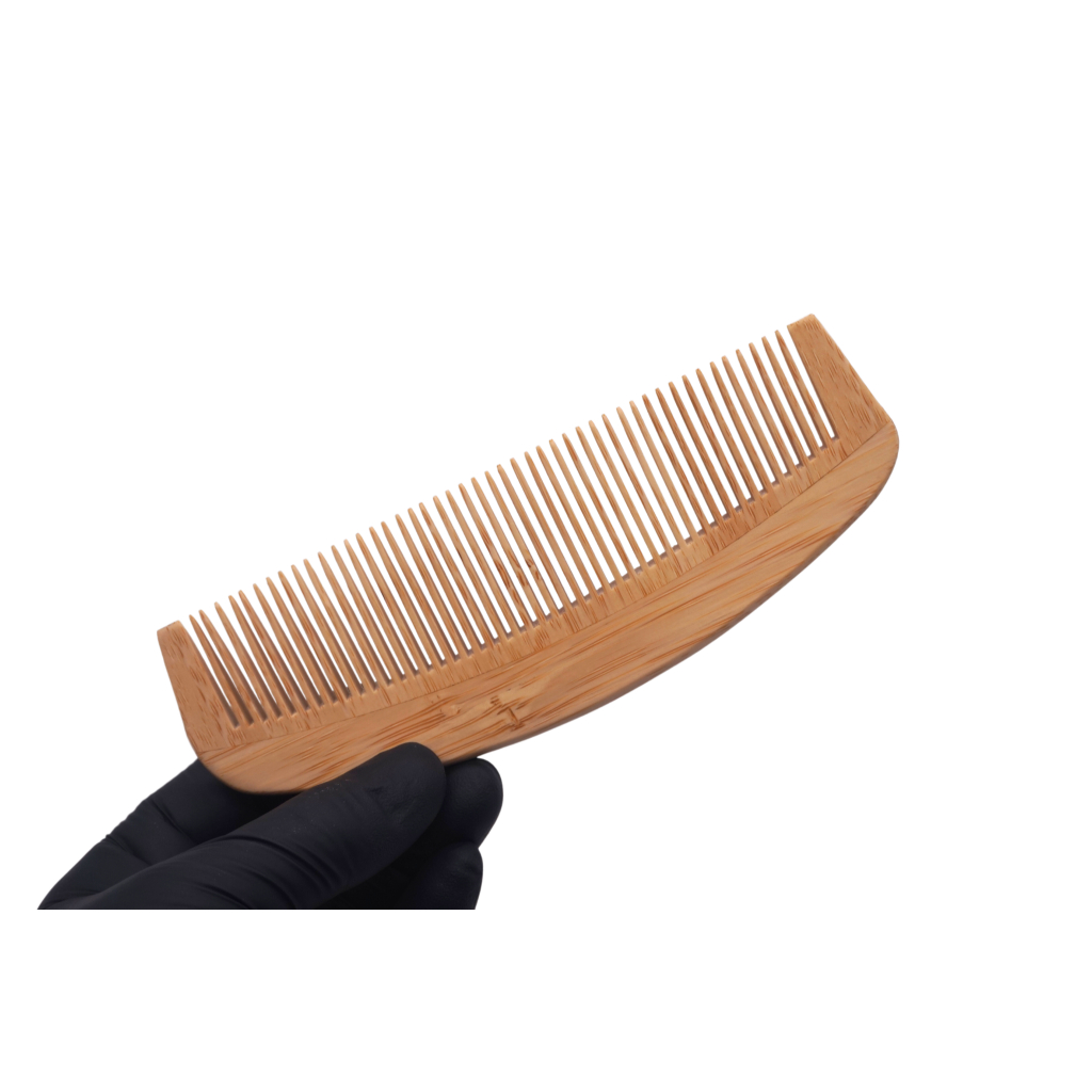 Pente De Madeira de Bambu Para Barba e Bigode Modelo Curvo Meia Lua em Oferta na Shopee