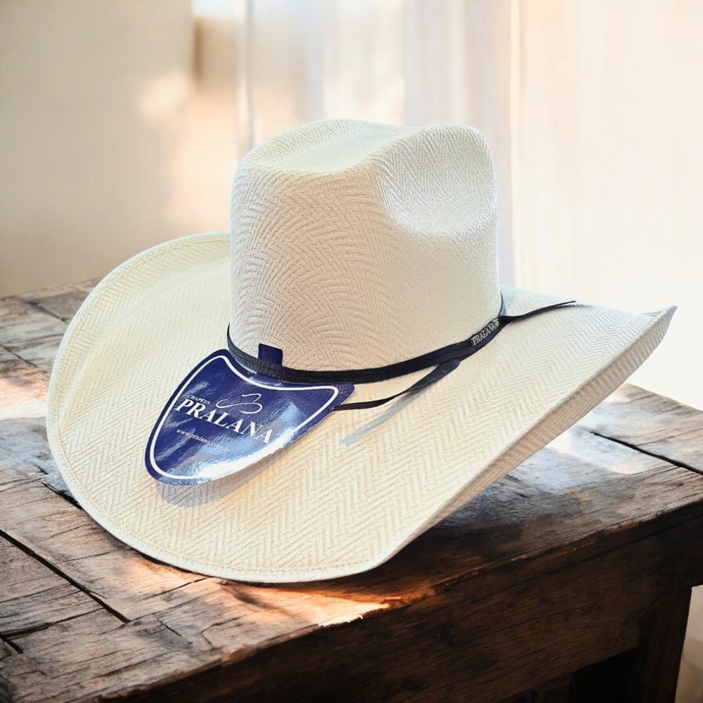 Chapéu Country Pralana Cross Cotton Aba 12 Branco Natural em Algodão