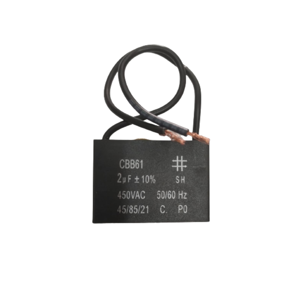 Capacitor Para Motor Ventilador Ac Cbb61 2uf 450vac