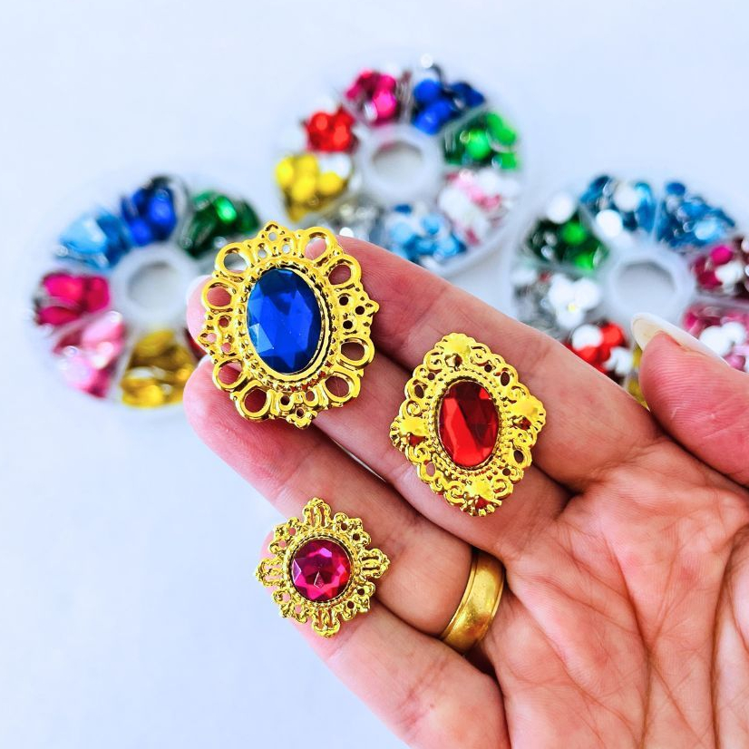 Aplique Chaton Oval 10x14 Acrílico Sextavado Colagem Artesanato Costura Laços em Oferta na Shopee