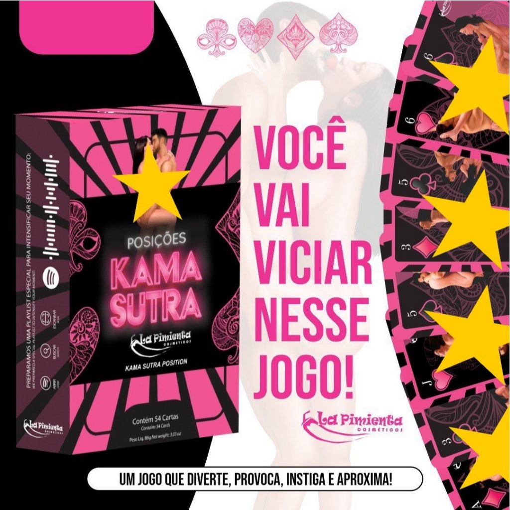 BARALHO POSIÇÕES SEXUAIS KAMASUTRA COM 54 POSIÇÕES ILUSTRADAS