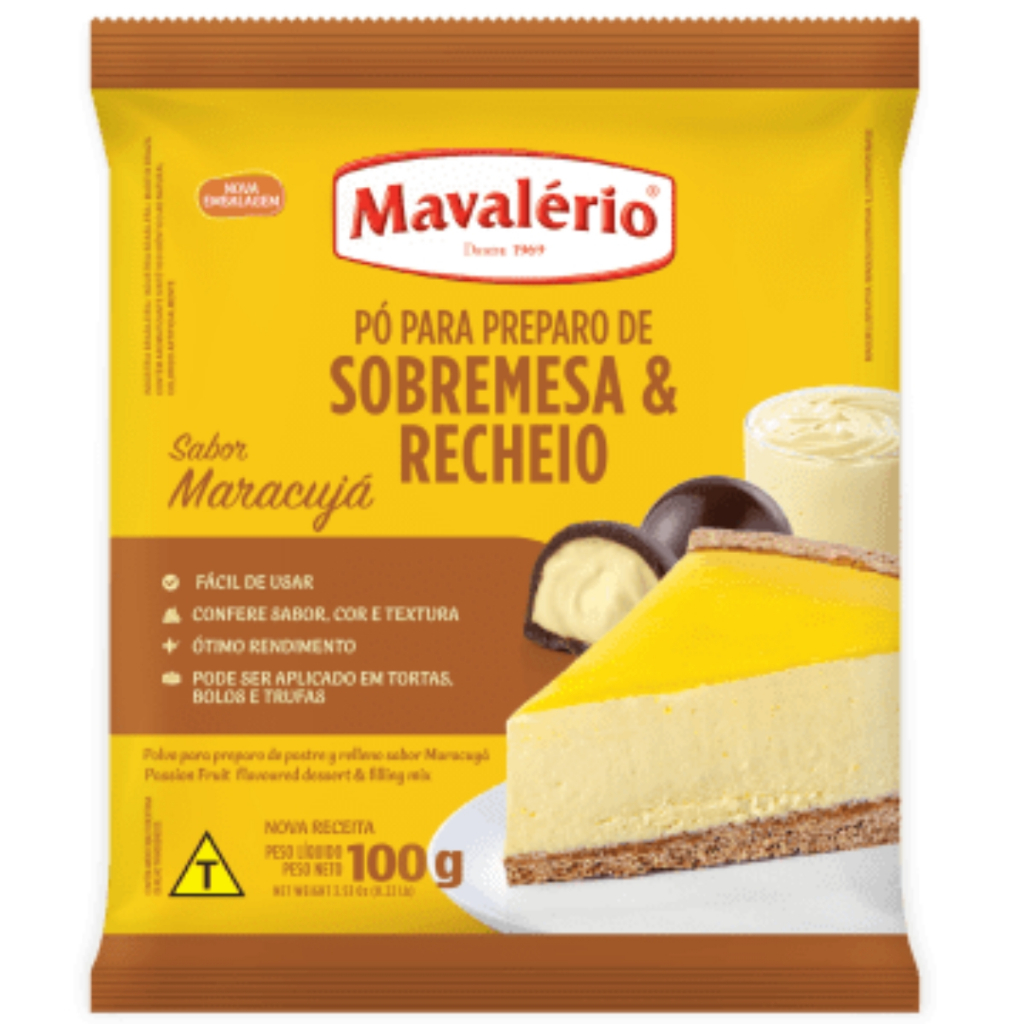 Pó Preparo De Sobremesa e Recheio Sabor Maracujá 100g Mavalério em Oferta na Shopee