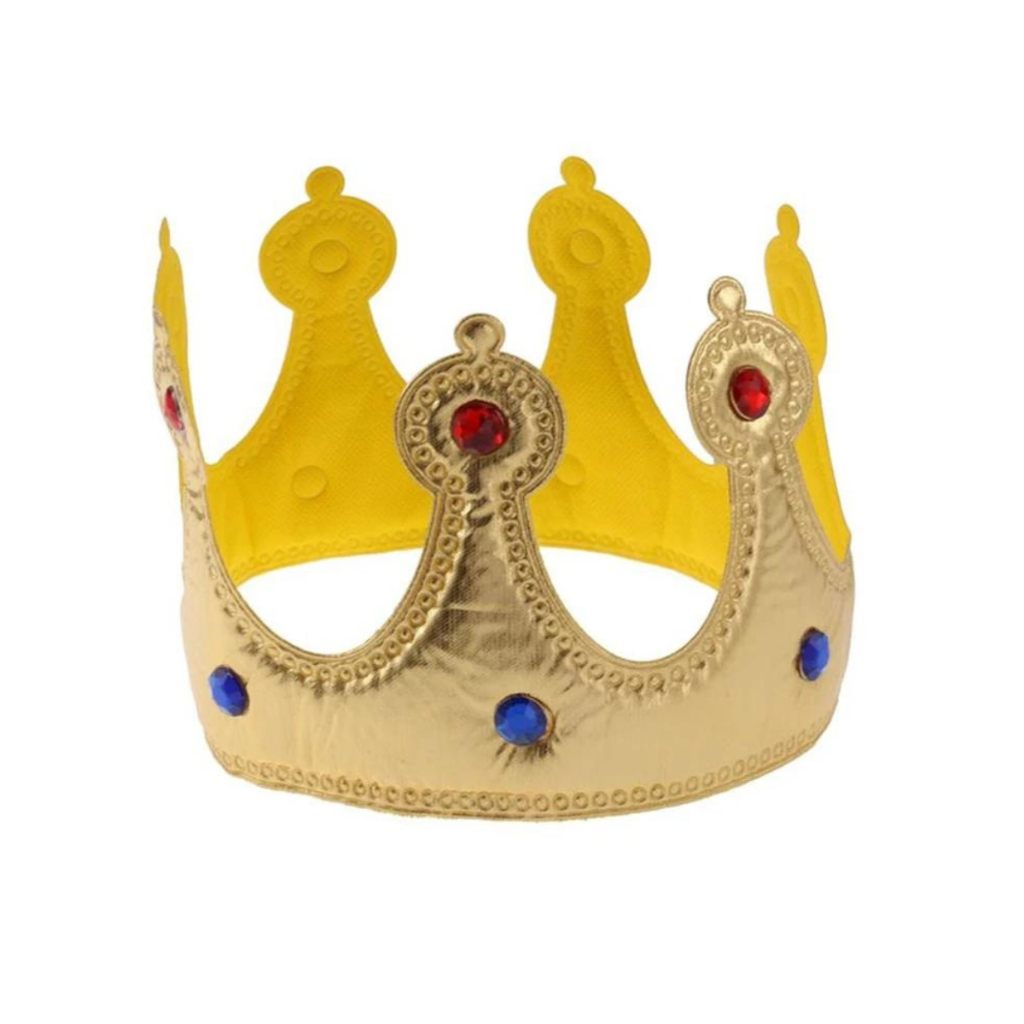 Coroa Príncipe Rei Tecido Luxo Fantasia Principe Carnaval Halloween