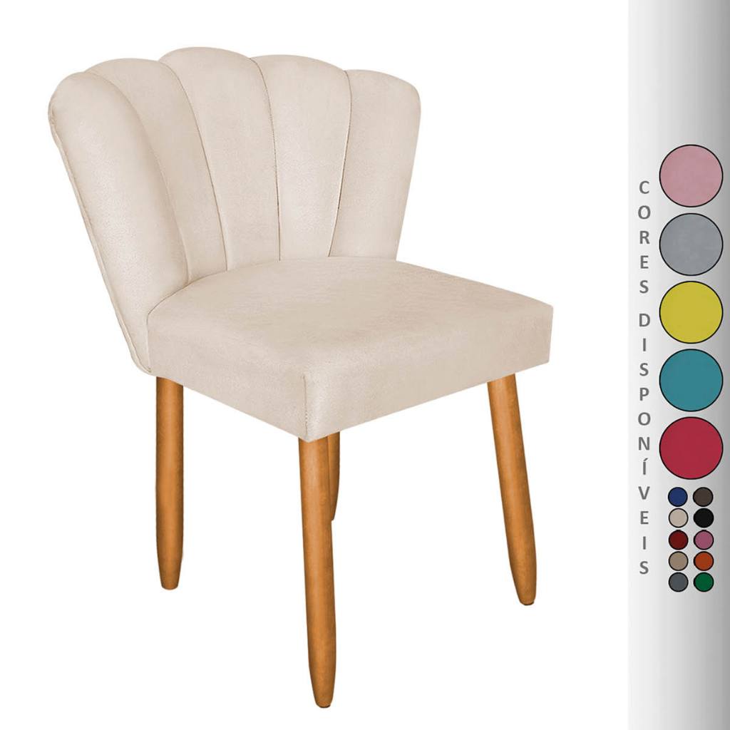 Poltrona Cadeira para Sala Decorativa Estilo Pétala Pés Palito de 35 cm Suede Aninha Decor