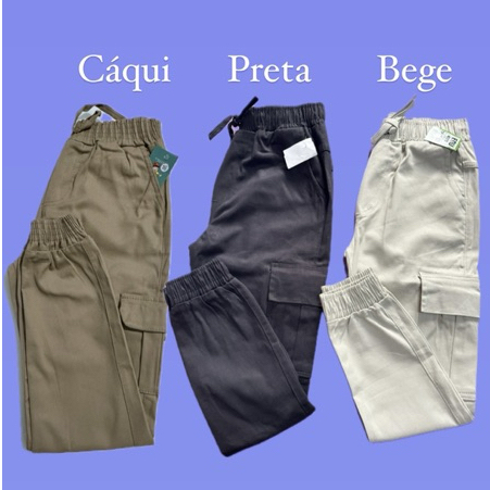 Kit Com 2 Calça cargo estilo Jogger Infantil Juvenil do 4 ao 16 ótima Qualidade.