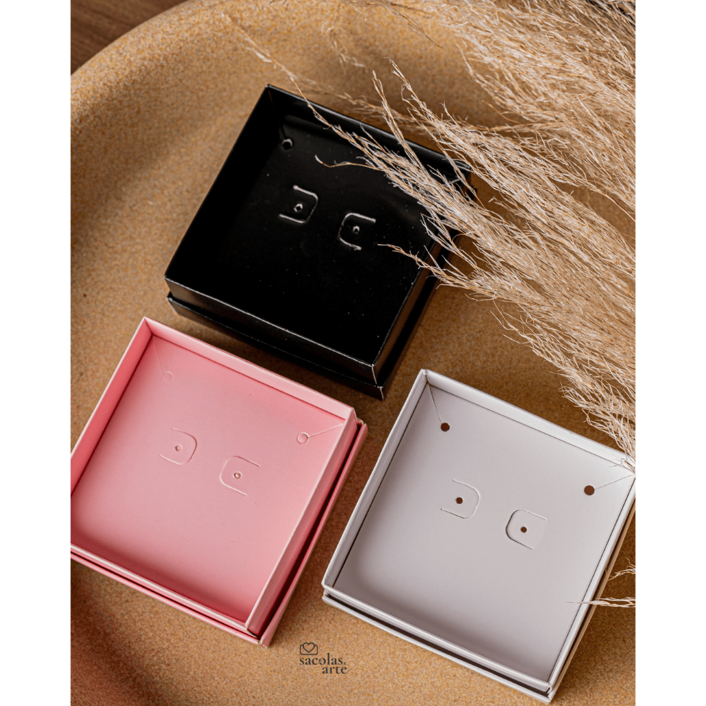 50 Caixa de Joias de Papel com Berço - 7,5cm x 7,5cm x 3,5cm em Oferta na Shopee