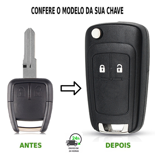 Carcaça Chave Canivete Adaptação Gm Cadeado 2 Botões - Direita em Oferta na Shopee
