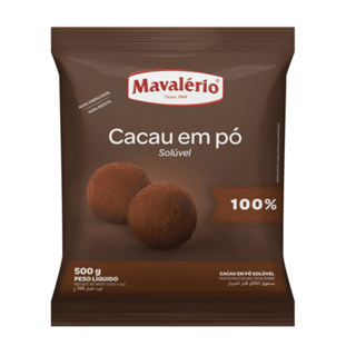 Chocolate em Pó Nobre 100% Cacau 500g Mavalério em Oferta na Shopee