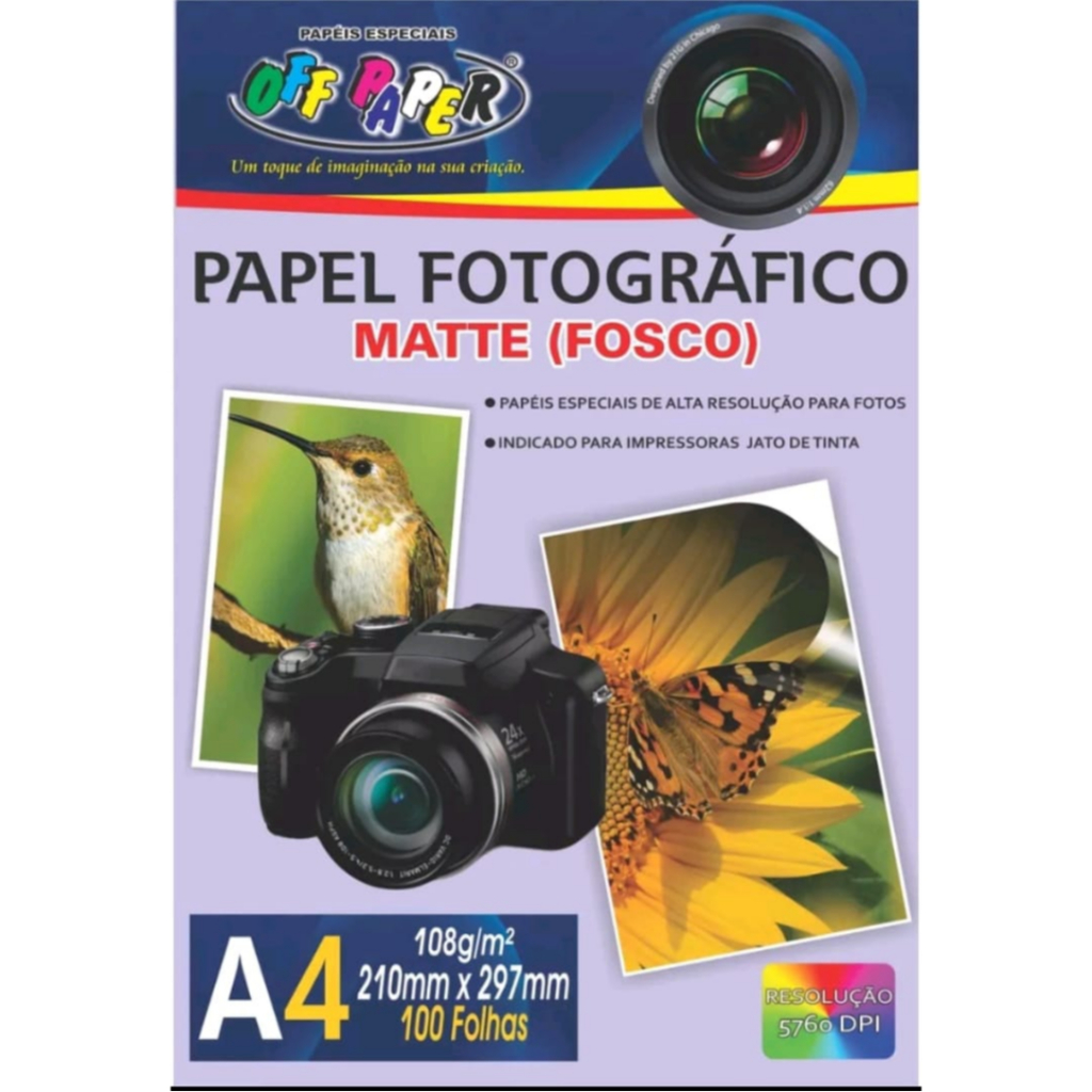 Papel Fotográfico A4 Matte Fosco 108g e 180g - Off Paper
