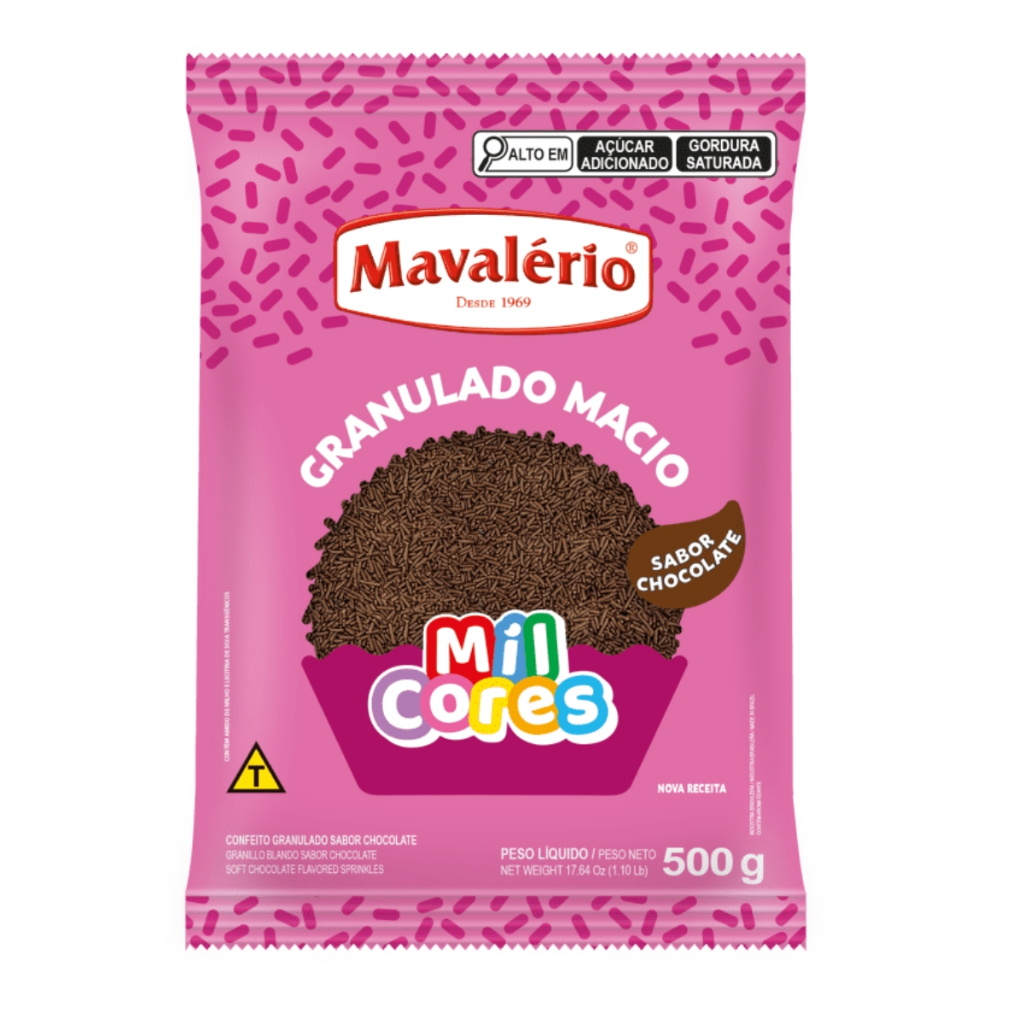 Granulado Macio Sabor Chocolate Mil Cores 500g Mavalério