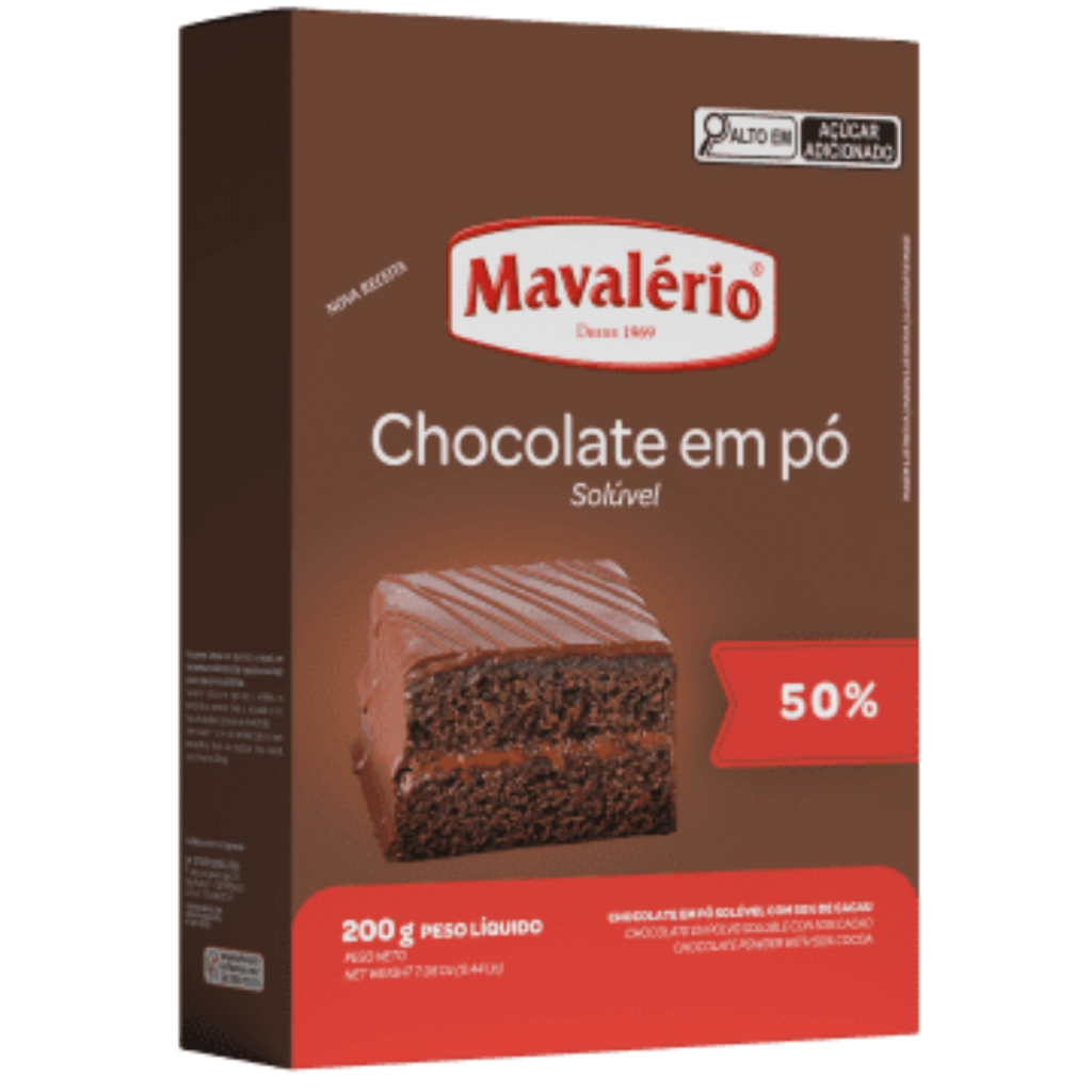 Chocolate em Pó Nobre 50% Cacau 200g Mavalério