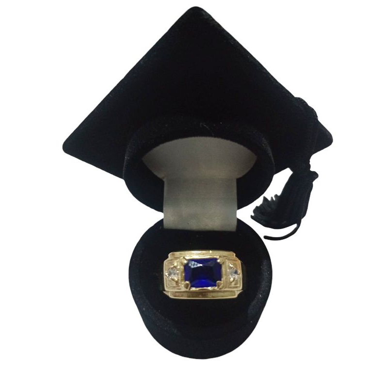 Anel de Formatura Safira Azul(Administração, engenharia,biologia,Artes plástica,física,Matemática,psicologia)