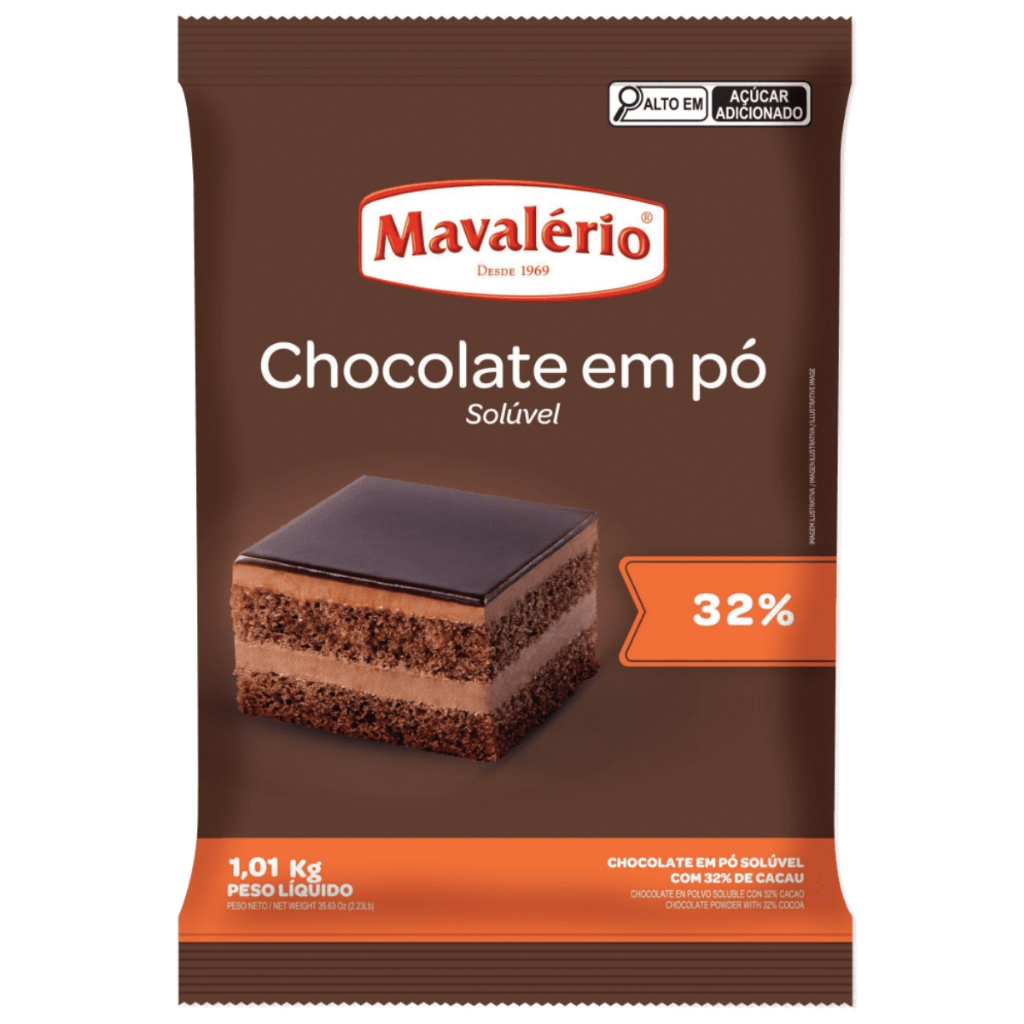Chocolate em Pó Nobre 32% Cacau 1,01kg Mavalério em Oferta na Shopee