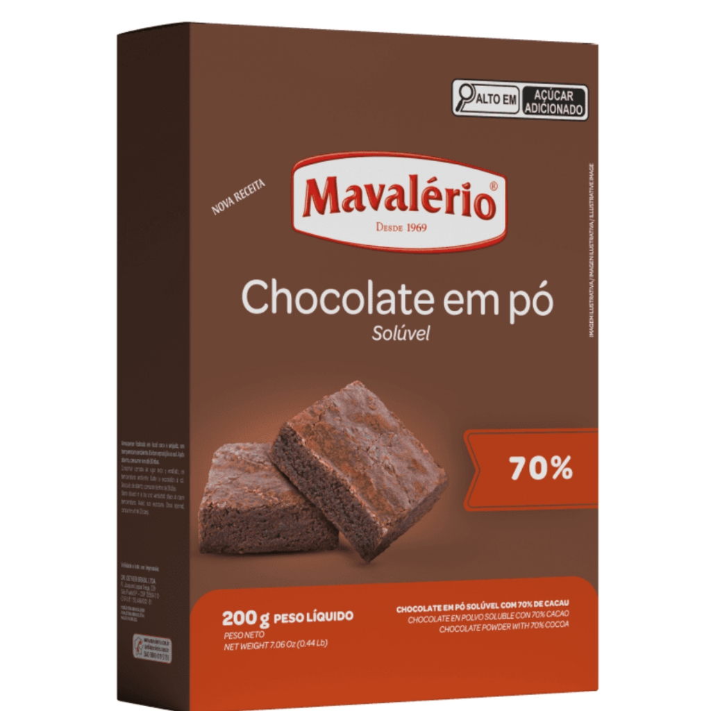 Chocolate em Pó Nobre 70% Cacau 200g Mavalério