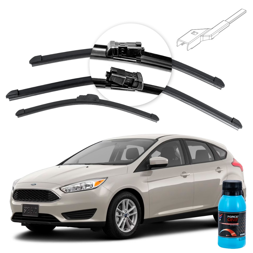 Palheta Limpador de Parabrisa Ford Focus Hatch II ano 14 a 19 Especifica Dianteiro e Traseiro