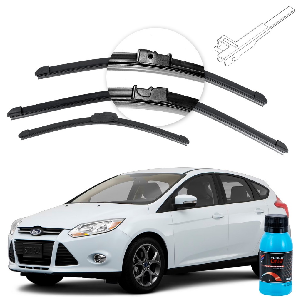 Palheta Limpador de Parabrisa Ford Focus Hatch II ano 08 a 13 Especifica Dianteiro e Traseiro