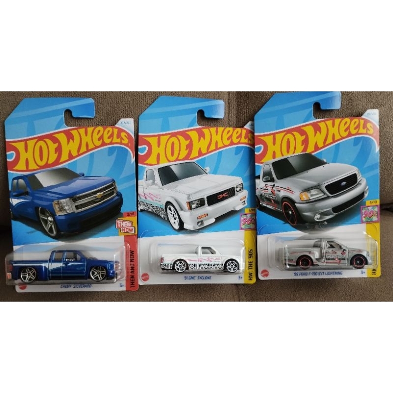 Hotwheels Caminhonetes Chevy Silverado, GMC Syclone, F150, Silverado 83, Cybertruck, C10