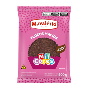 Flocos Macios Sabor Chocolate Mil Cores 500g Mavalério em Oferta na Shopee