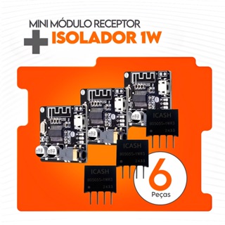 3 X Placa Receptor Bluetooth 5.0 + 3 X Isolador B0505s - 1w OU 3 X Isolador B1205s - 1w em Oferta na Shopee