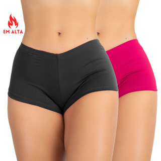 kit 5 Calcinha Boxer Short Liso Microfibra Super Conforto em Oferta na Shopee