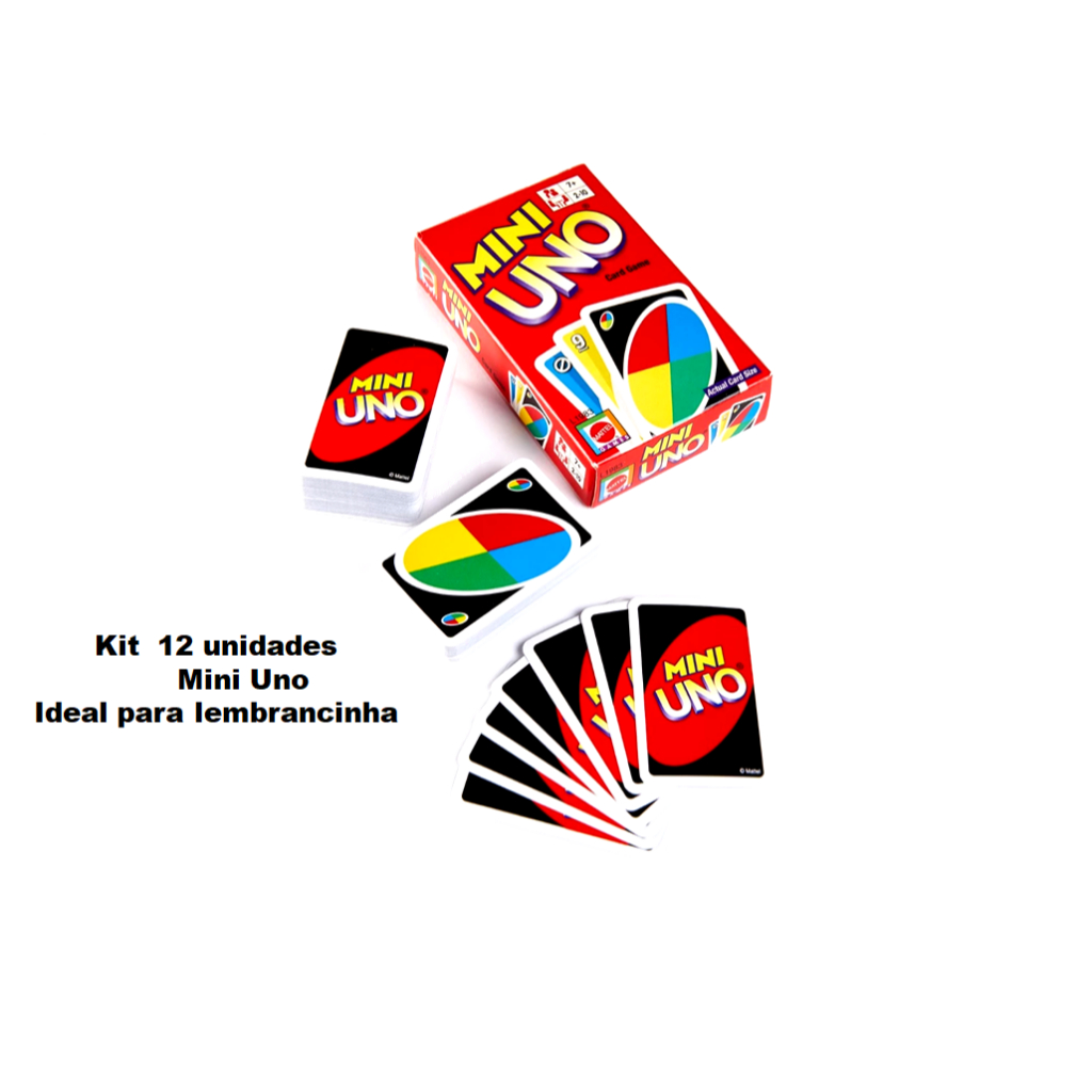 UNO Mini - kit com 12 Lembrancinha de Mini Jogo de cartas UNO cartas festas aniversario