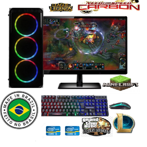 computador i5 16gb gamer completo ssd128g+hd500g + monitor 20'' autocad cs et2 lol gta5 mine Roblox