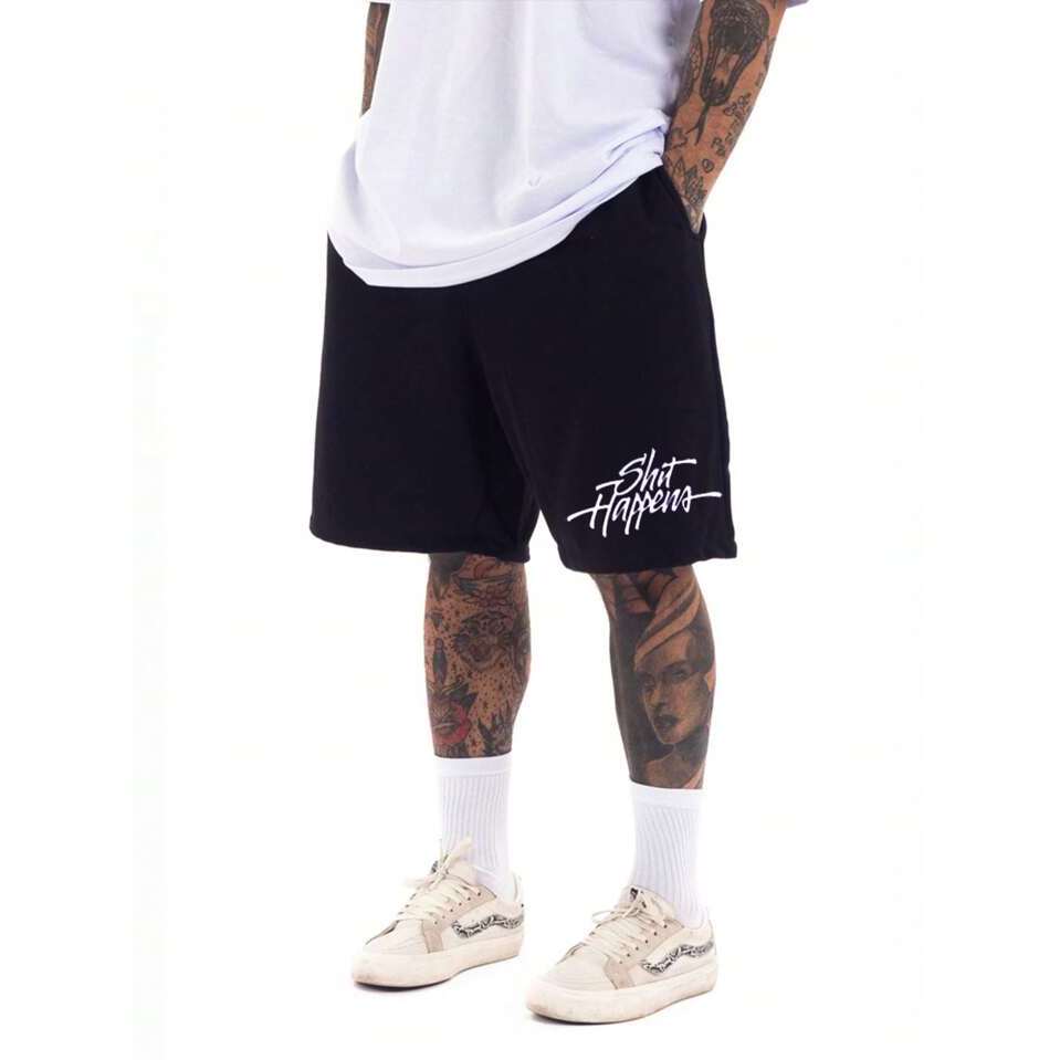 Short Bermuda Moletom Casual Algodão Streetwear Estilo de Rua Moda Masculina