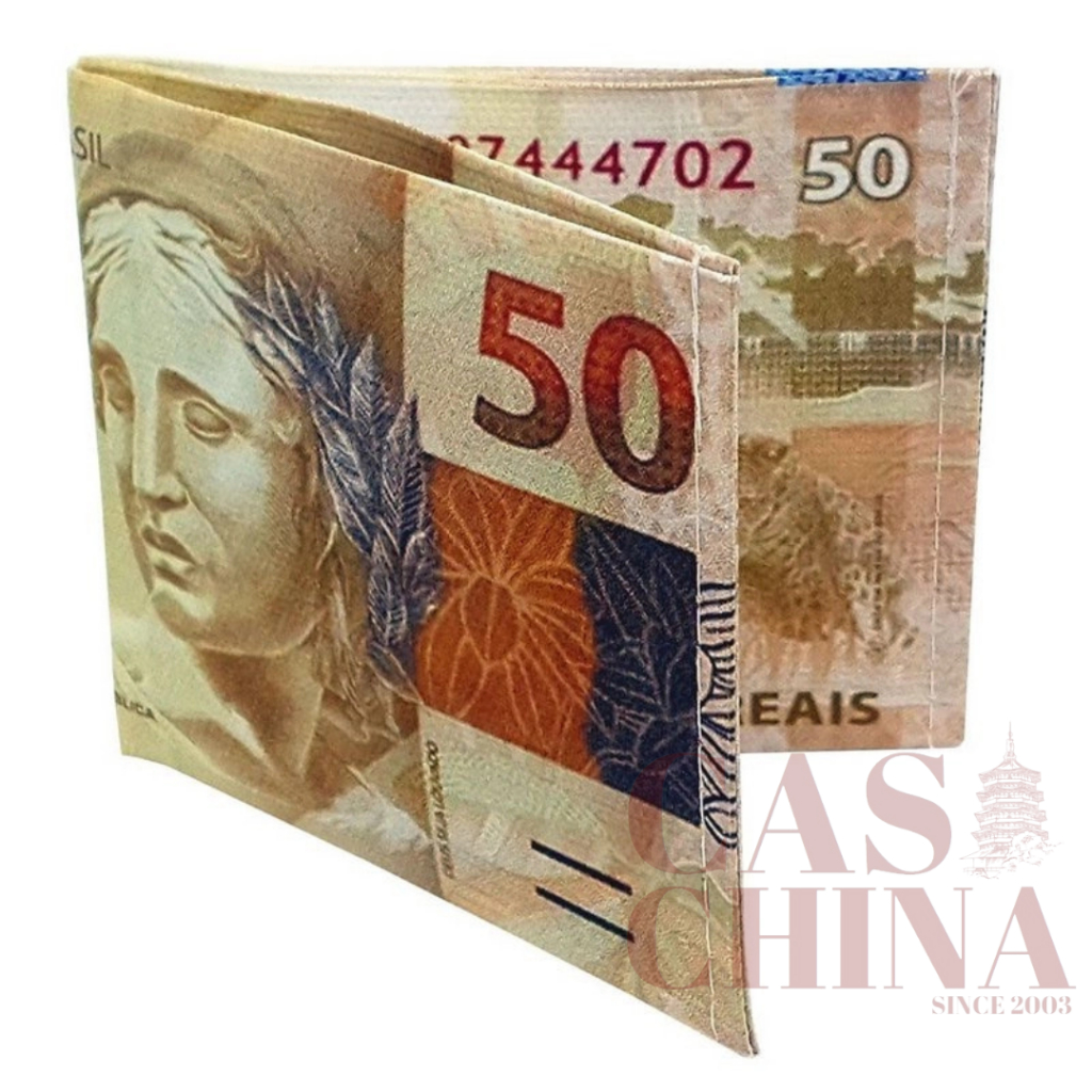 Carteira Slim Dinheiro Nota De 100/50 Reais 100 dólar Unissex em Oferta na Shopee