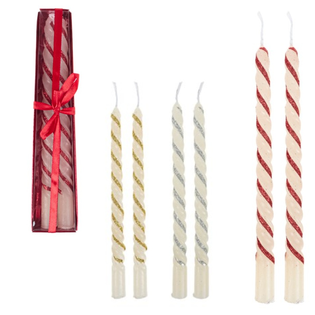 Kit 2 Velas 20cm Decorativa Castiçal com glitter Vermelha prata dourada Retorcida  decoração em Oferta na Shopee