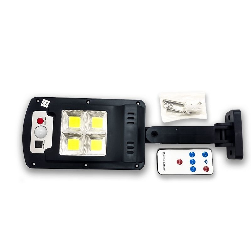 Luminária Poste Carregamento Solar 4 Leds  Sensor De Aproximação Com Controle Luatek