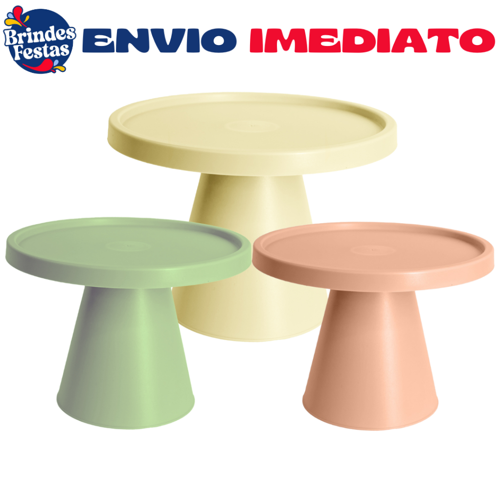 Kit 3 Boleira Cone 21cm Suporte - Festa - Decoração- Mesa posta - Aniversário - Casamento - Doces em Oferta na Shopee