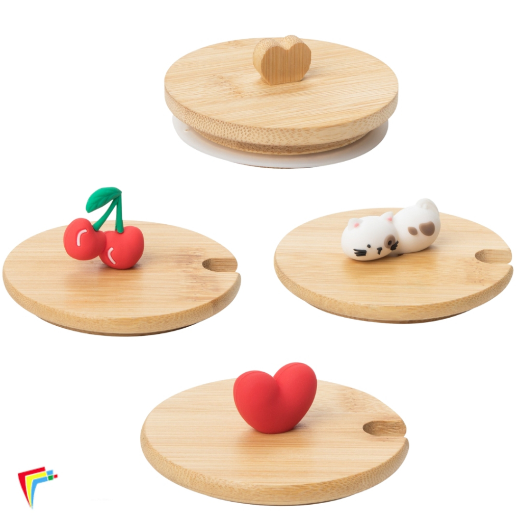 Tampa de Bambu para Canecas de Cerâmica - 325ML - Infusão de Chá e Mantenedor adorno