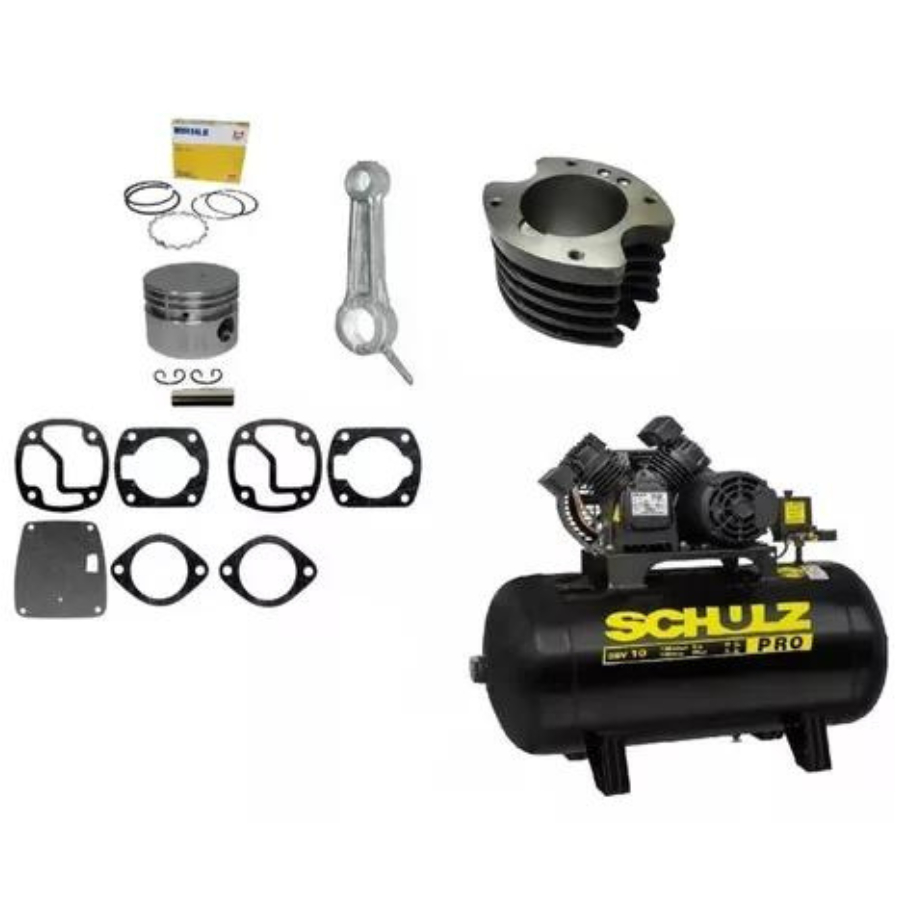 Junta Pistão Camisa Anel Biela Compressor Chulz Csv 10 Pro
