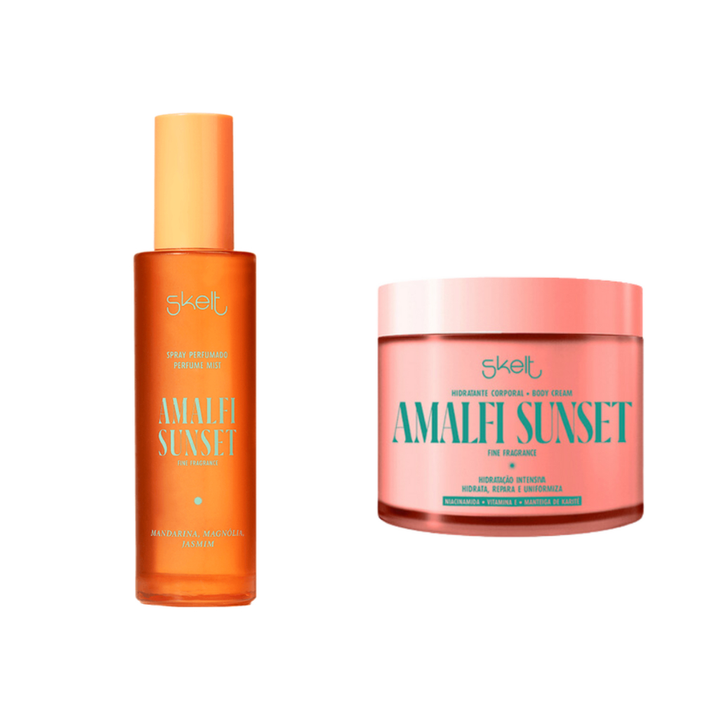 Kit Amalfi Sunset Creme Corporal e Perfume Mist Body Splash Skelt