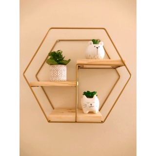 Mini Sextavada Decorativa Suporte Doces Ferro Madeira em Oferta na Shopee