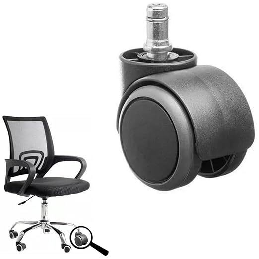 Kit 5 Rodízios Rodinhas Para Cadeira de Escritório Gamer Silicone Anti-risco Pino 11mm Rodinha Universal