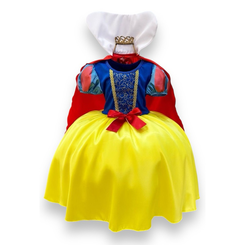 Vestido Fantasia Branca de neve Bela Sofia Princesas Disney