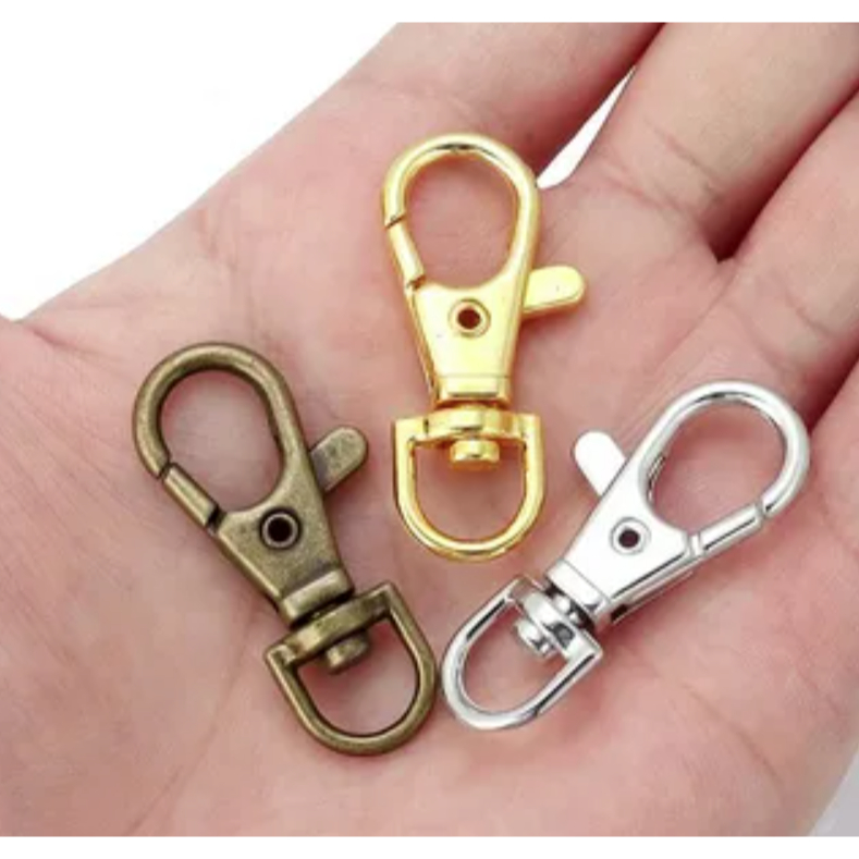 Kit 50 Mosquetão Gancho Lagosta Fecho - 35mm