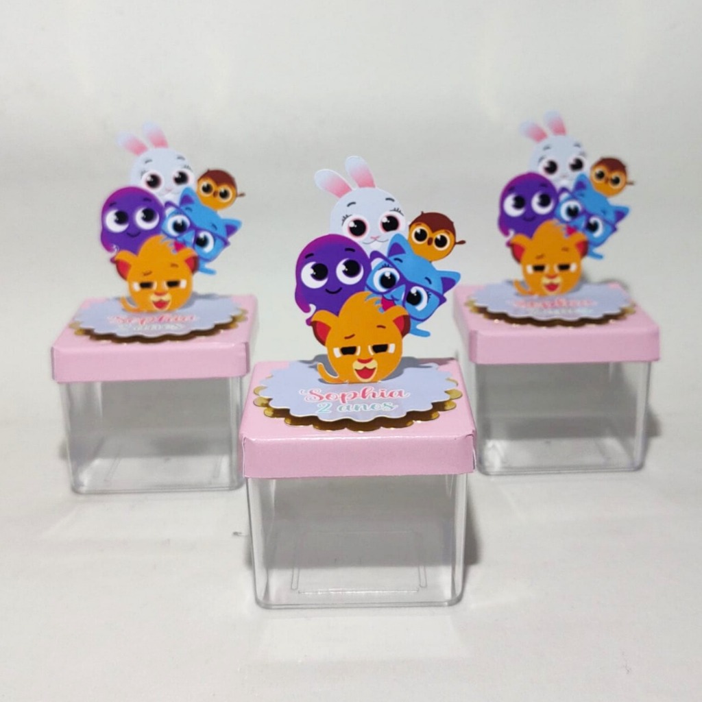 CAIXINHA ACRILICA 3D PERSONALIZADA BOLOFOFOS MENINA E MENINO LEMBRANCINHA DECORATIVA FESTA INFANTIL