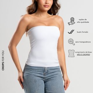 Tomara Que Caia Blusa Tubinho Comprido Suplex Top Tube Forrado Blogueira Moda Gringa