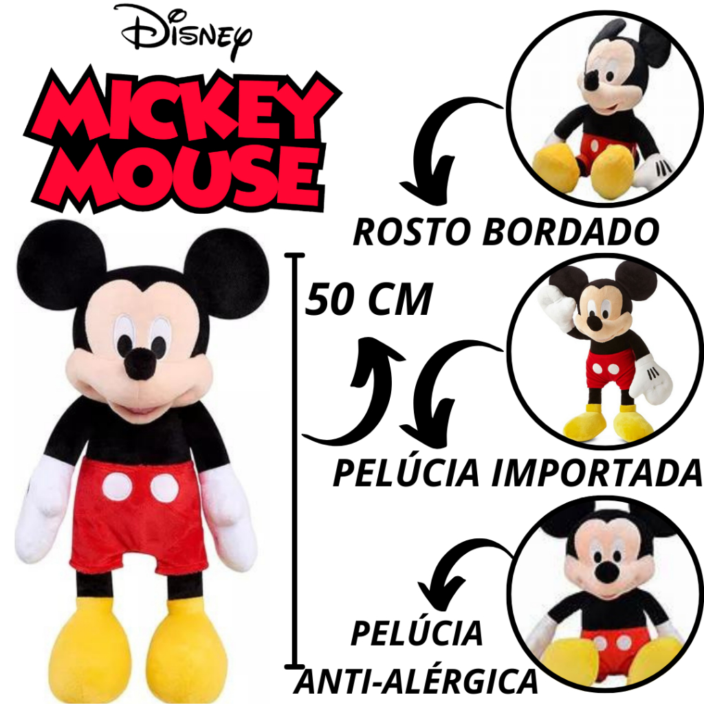 Pelúcia Mickey Mouse E Minnie Grande  50 cm Oferta Especial lançamento 2024