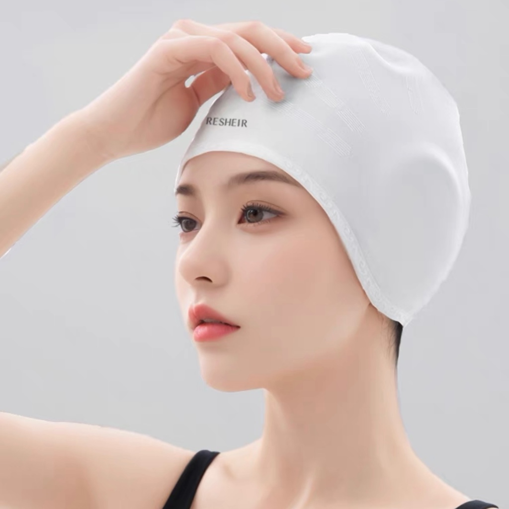 Touca Natação Silicone Profissional Unissex Protetor Ouvido Orelha Cabelo